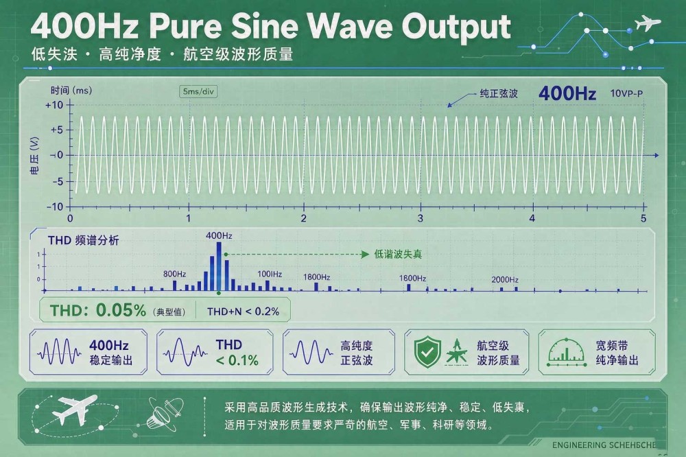 400Hz纯净正弦波输出波形示意