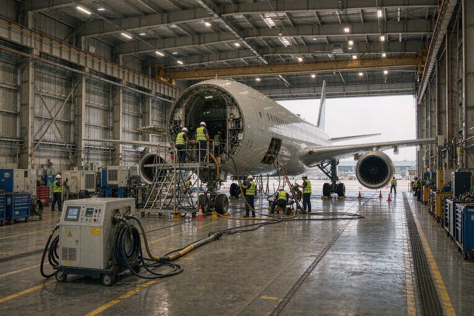 飞机维护机库场景图