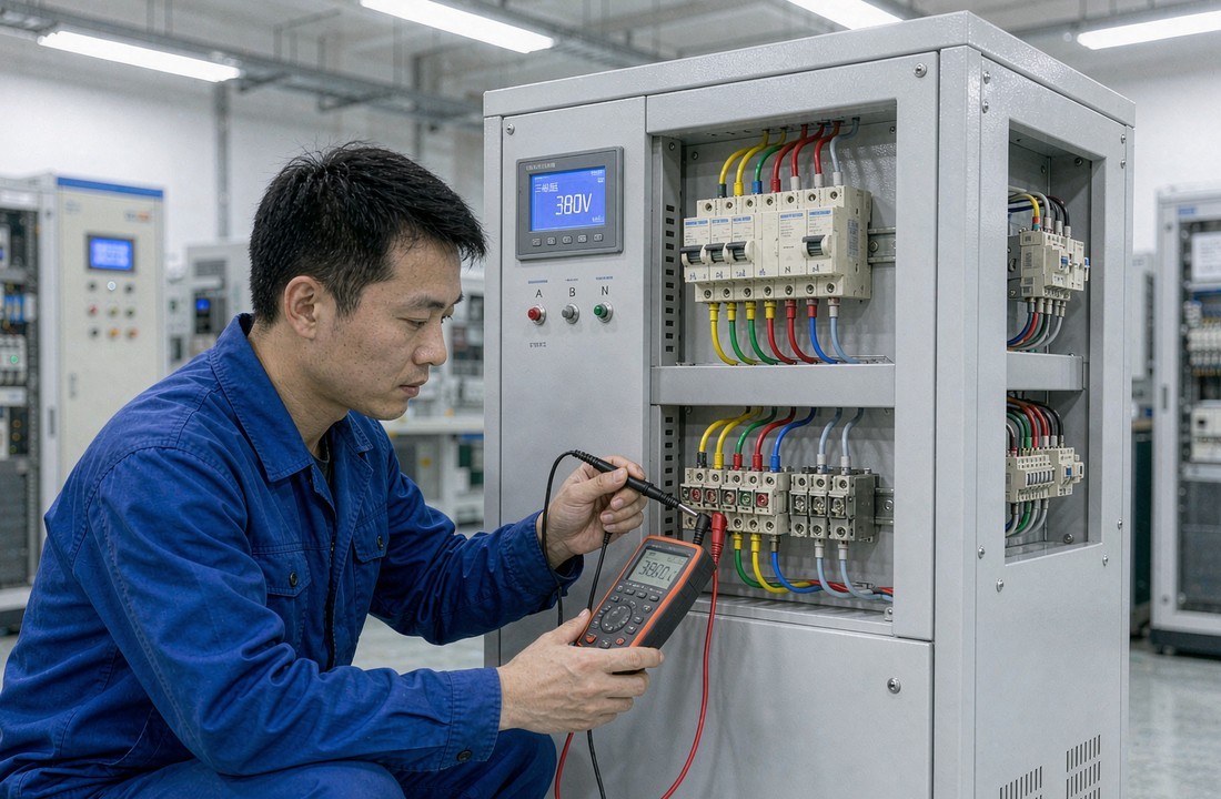 交流变频电源开机前用万用表检查三相输入电压