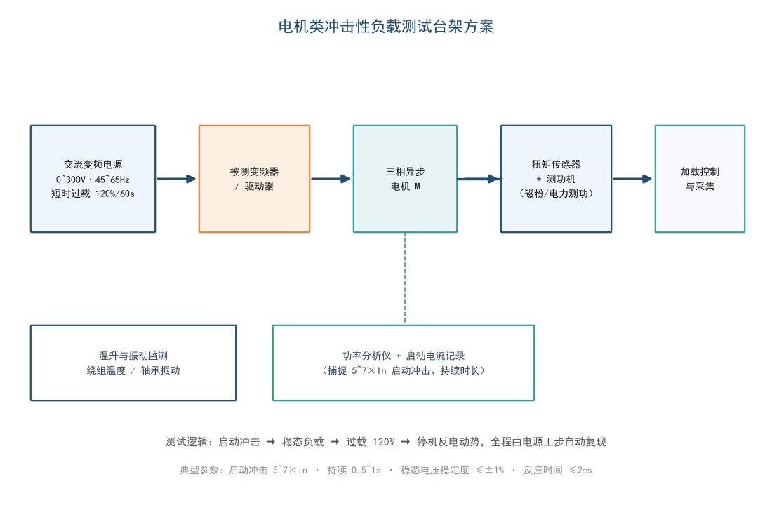 电机类冲击性负载测试台架示意图