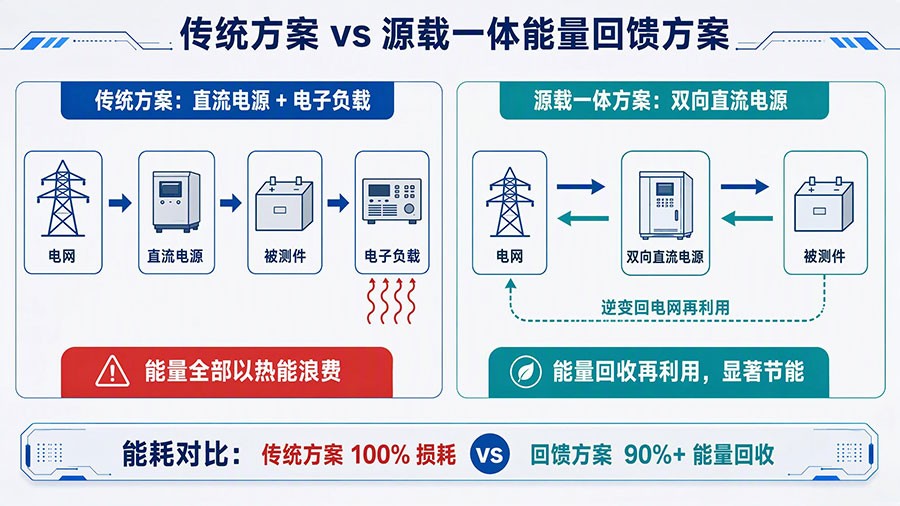 双向直流电源源载一体四象限工作原理示意图