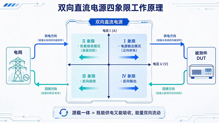 双向直流电源的“源载一体”是什么意思？原理与选型要点解析